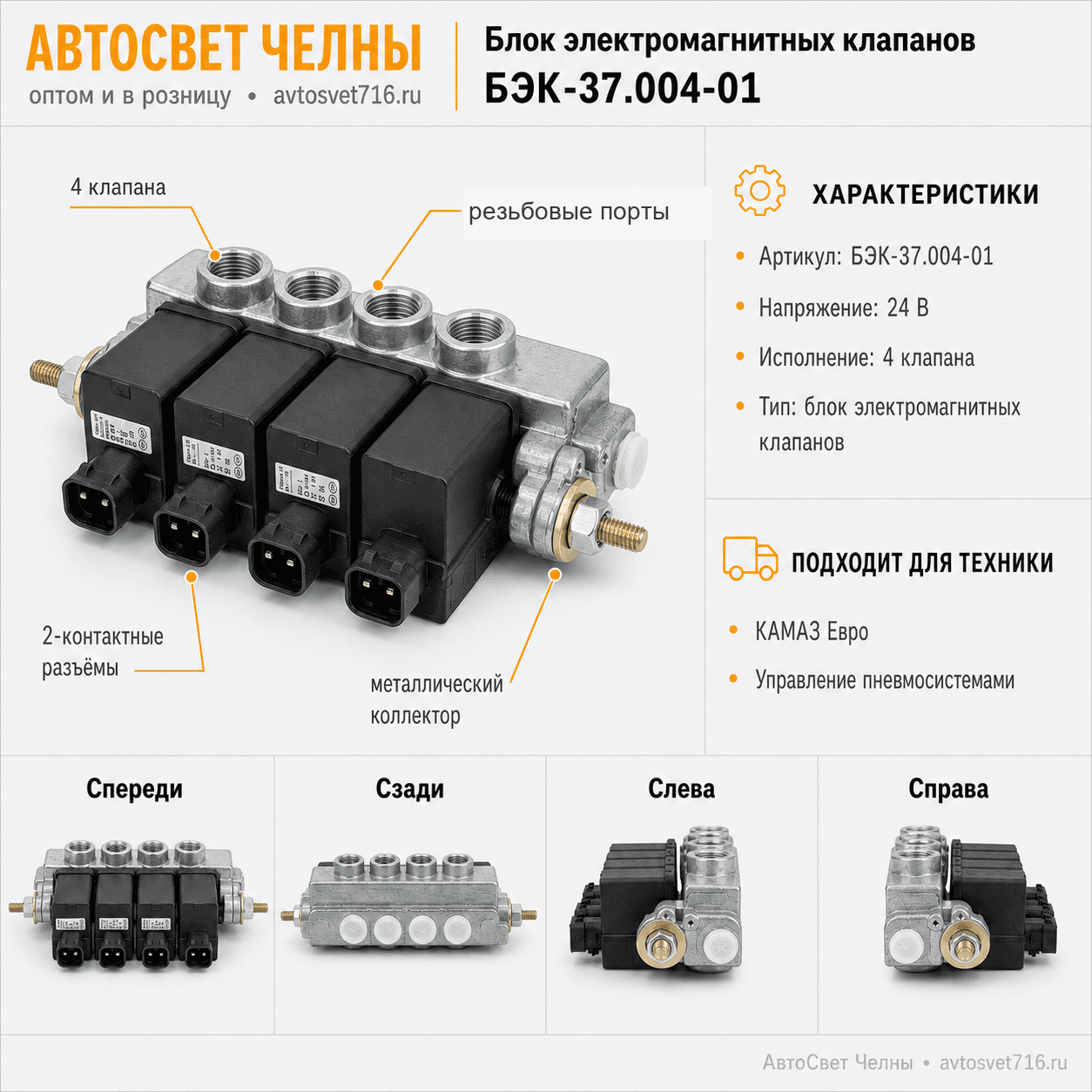 Блок электромагнитных клапанов БЭК-37.004-01 /Родина